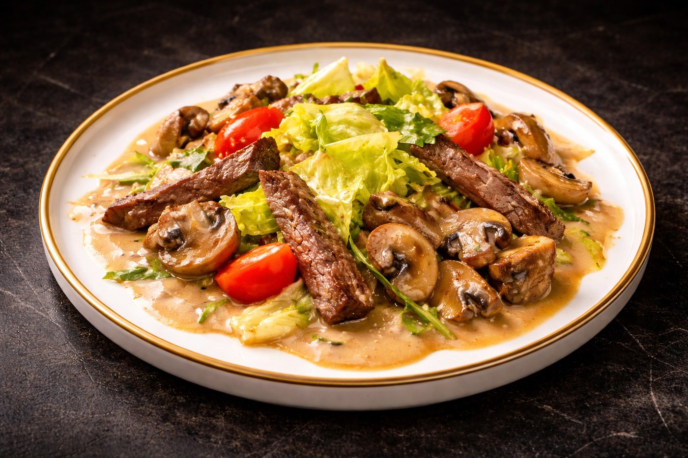 Салат Теплый с телятиной