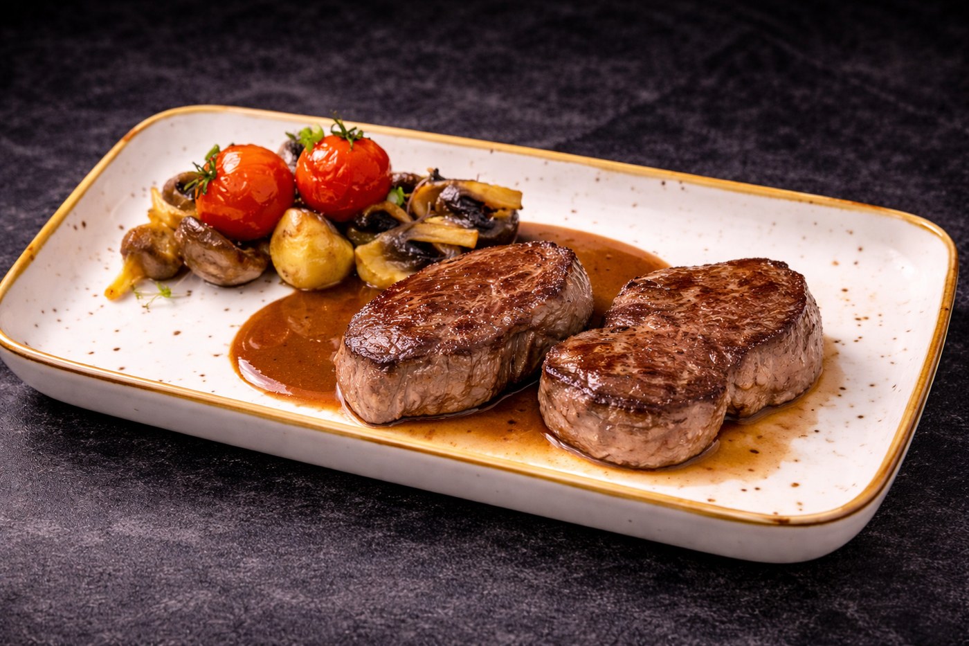 Медальоны из говядины с грибами